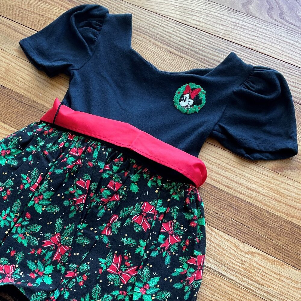 VINTAGE 90s Disney/Minnie Mouse Short Sleeve Christmas Dress Size 4T - Picture 3 of 10